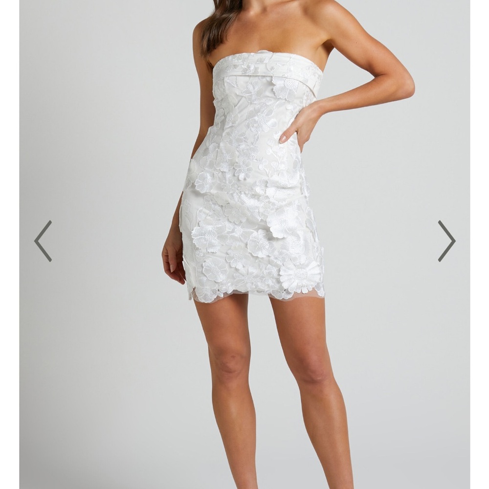 Showpo White Strapless Bodycon Mini Dress